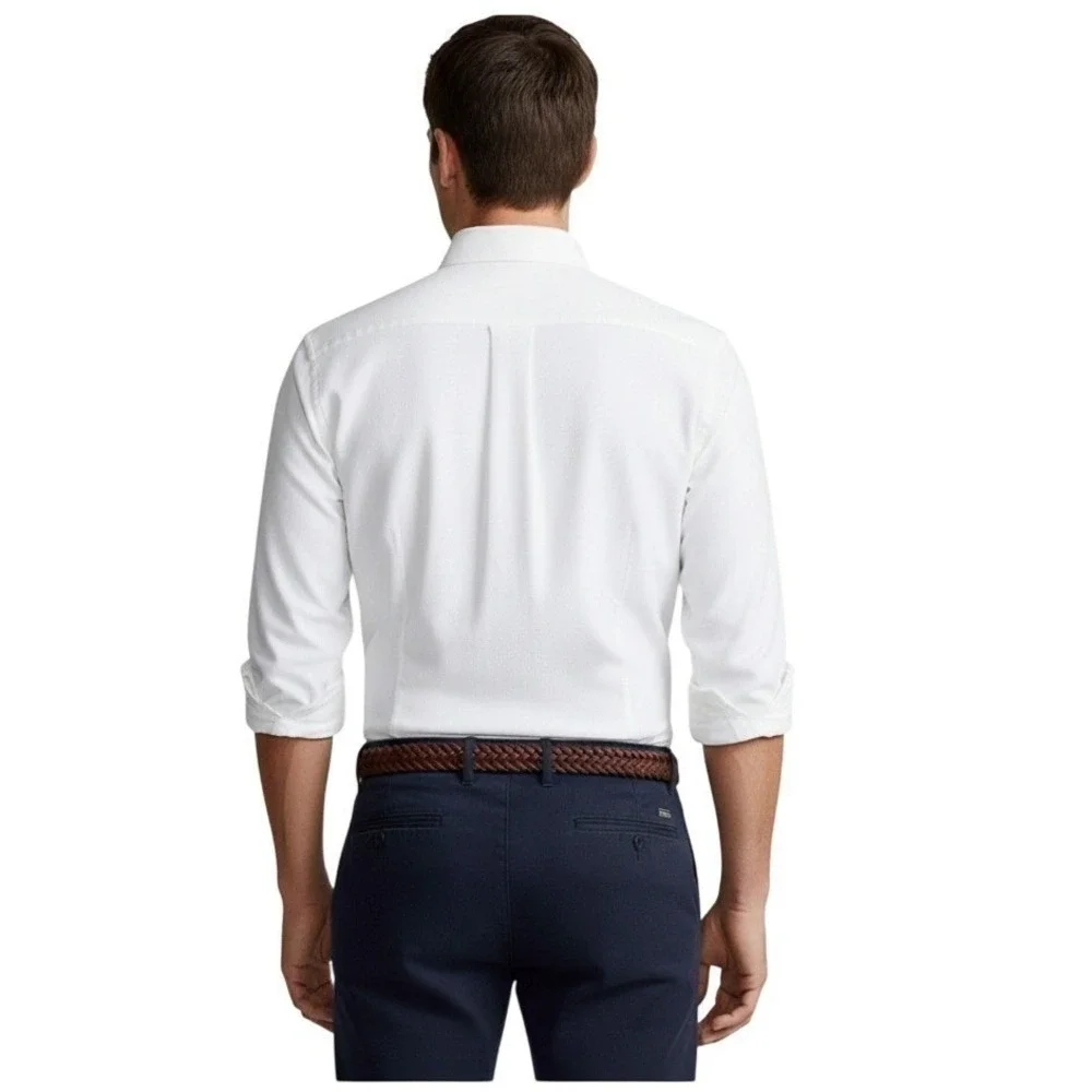 Polo‎ Ralph Lauren Men's Knit Oxford Shirt White Long Sleeve Size XXL NWT